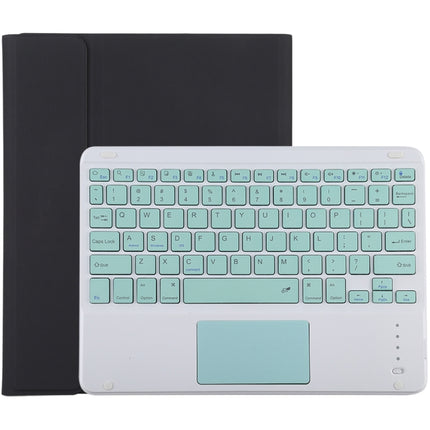TG-102BC Detachable Bluetooth Green Keyboard + Microfiber Leather Tablet Case for iPad 10.2 inch / iPad Air (2019), with Touch Pad & Pen Slot & Holder (Black)-garmade.com