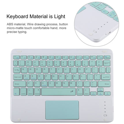 TG-102BC Detachable Bluetooth Green Keyboard + Microfiber Leather Tablet Case for iPad 10.2 inch / iPad Air (2019), with Touch Pad & Pen Slot & Holder (Pink)-garmade.com
