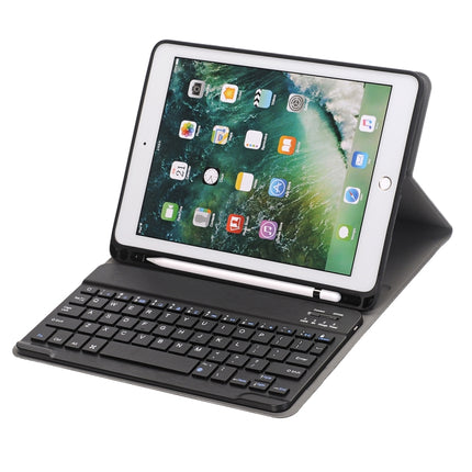 A102B For iPad 10.2 inch 2019 Ultra-thin Detachable Bluetooth Keyboard Leather Tablet Case with Stand & Pen Slot Function (Black)-garmade.com