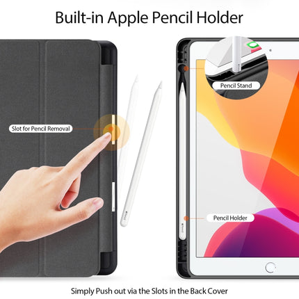 For iPad 10.2 DUX DUCIS Domo Series Horizontal Flip Magnetic PU Leather Case with Three-folding Holder & Pen Slot & Sleep / Wake-up Function (Black)-garmade.com