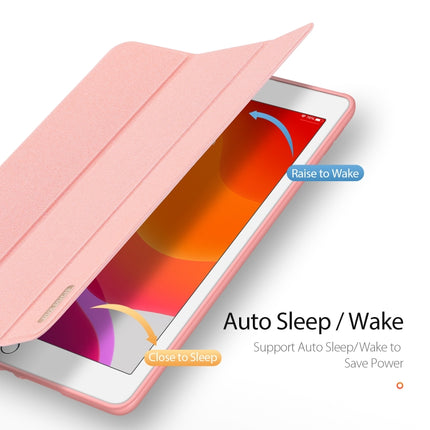 For iPad 10.2 DUX DUCIS Domo Series Horizontal Flip Magnetic PU Leather Case with Three-folding Holder & Pen Slot & Sleep / Wake-up Function (Pink)-garmade.com