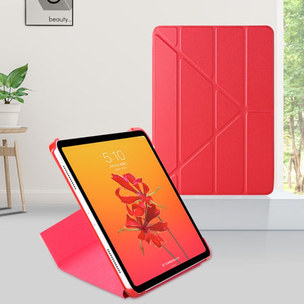 Horizontal Flip Ultra-thin Magnetic PU Leather Case for iPad Pro 11 inch 2018/2020/2021, with Sleep / Wake-up Function(Red)-garmade.com