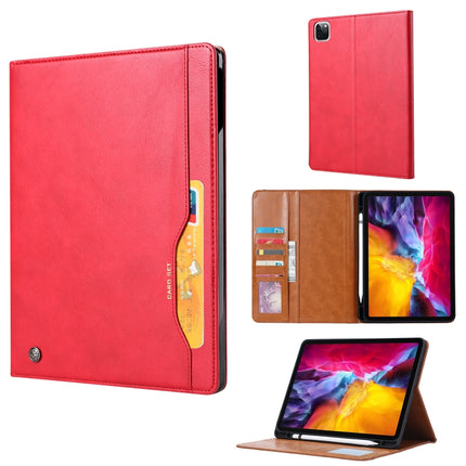 Knead Skin Texture Horizontal Flip Leather Case for iPad Pro 12.9 inch 2022/2021/2020/2018, with Photo Frame & Holder & Card Slots & Wallet & Pen Slot (Red)-garmade.com