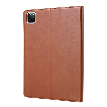 Knead Skin Texture Horizontal Flip Leather Case for iPad Pro 12.9 inch 2022/2021/2020/2018, with Photo Frame & Holder & Card Slots & Wallet & Pen Slot (Brown)-garmade.com