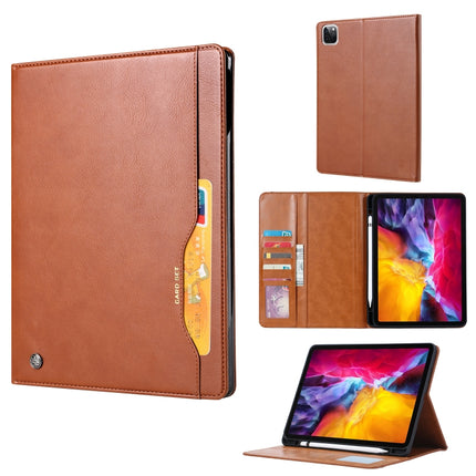 Knead Skin Texture Horizontal Flip Leather Case for iPad Pro 12.9 inch 2022/2021/2020/2018, with Photo Frame & Holder & Card Slots & Wallet & Pen Slot (Brown)-garmade.com