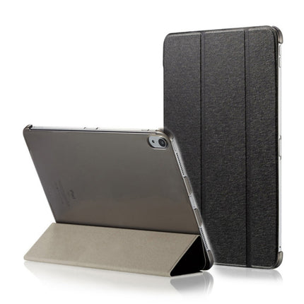 Silk Texture Horizontal Flip Magnetic PU Leather Case for iPad Pro 11 inch (2018), with Three-folding Holder & Sleep / Wake-up Function(Black)-garmade.com