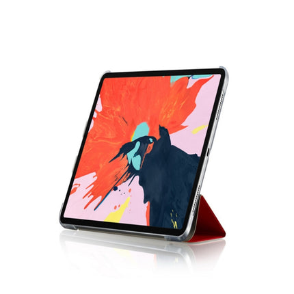 Silk Texture Horizontal Flip Magnetic PU Leather Case for iPad Pro 11 inch (2018), with Three-folding Holder & Sleep / Wake-up Function(Blue)-garmade.com