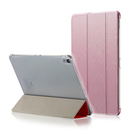 Silk Texture Horizontal Flip Magnetic PU Leather Case for iPad Pro 11 inch (2018), with Three-folding Holder & Sleep / Wake-up Function(Pink)-garmade.com