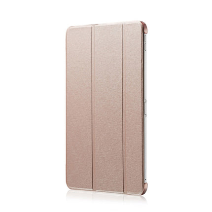 Silk Texture Horizontal Flip Magnetic PU Leather Case for iPad Pro 12.9 inch (2018), with Three-folding Holder & Sleep / Wake-up Function(Rose Gold)-garmade.com