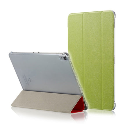 Silk Texture Horizontal Flip Clip Magnetic PU Leather Case for iPad Pro 12.9 inch (2018), with Three-folding Holder & Sleep / Wake-up Function(Green)-garmade.com