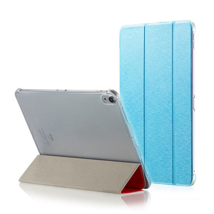 Silk Texture Horizontal Flip Magnetic PU Leather Case for iPad Pro 12.9 inch (2018), with Three-folding Holder & Sleep / Wake-up Function(Blue)-garmade.com