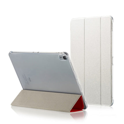 Silk Texture Horizontal Flip Magnetic PU Leather Case for iPad Pro 12.9 inch (2018), with Three-folding Holder & Sleep / Wake-up Function(White)-garmade.com