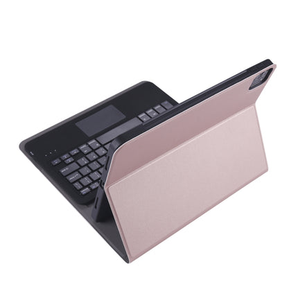 A11B-A 2020 Ultra-thin ABS Detachable Bluetooth Keyboard Tablet Case for iPad Pro 11 inch (2020), with Touchpad & Pen Slot & Holder (Rose Gold)-garmade.com