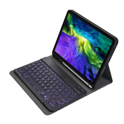 A11BS 2020 Ultra-thin ABS Detachable Bluetooth Keyboard Tablet Case for iPad Pro 11 inch (2020), with Backlight & Pen Slot & Holder (Black)-garmade.com