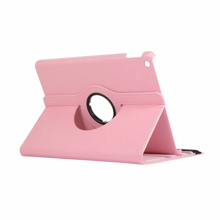 For iPad 10.2 / iPad Air 2019 10.5 / iPad 10.2 2020 Litchi Texture Horizontal Flip 360 Degrees Rotation Leather Case(Pink)-garmade.com