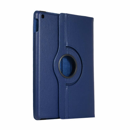 For iPad 10.2 / iPad Air 2019 10.5 / iPad 10.2 2020 Litchi Texture Horizontal Flip 360 Degrees Rotation Leather Case(Blue)-garmade.com