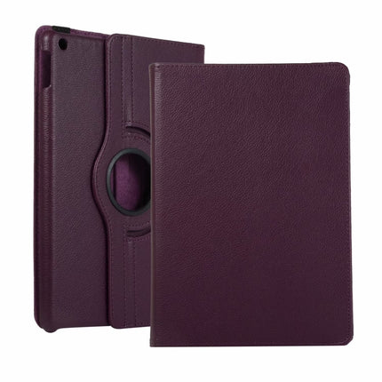For iPad 10.2 / iPad Air 2019 10.5 / iPad 10.2 2020 Litchi Texture Horizontal Flip 360 Degrees Rotation Leather Case(Purple)-garmade.com