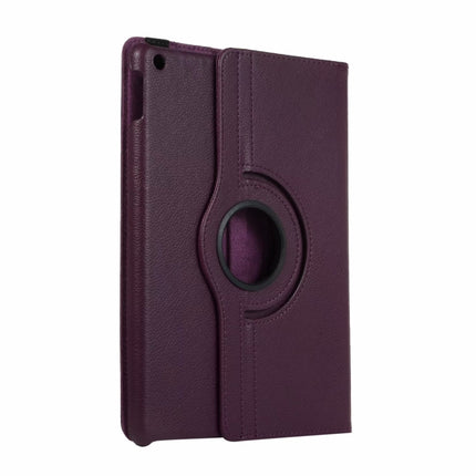 For iPad 10.2 / iPad Air 2019 10.5 / iPad 10.2 2020 Litchi Texture Horizontal Flip 360 Degrees Rotation Leather Case(Purple)-garmade.com
