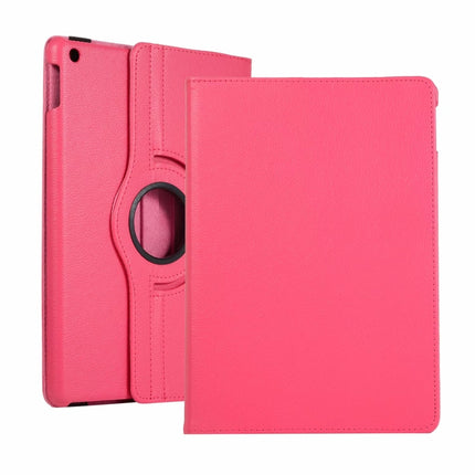 For iPad 10.2 / iPad Air 2019 10.5 / iPad 10.2 2020 Litchi Texture Horizontal Flip 360 Degrees Rotation Leather Case(Rose Red)-garmade.com