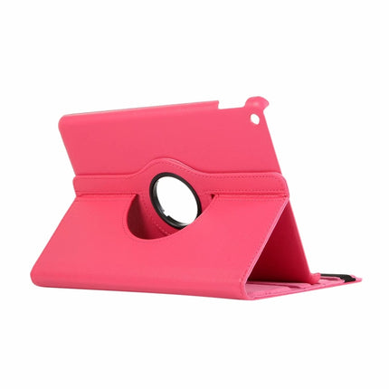 For iPad 10.2 / iPad Air 2019 10.5 / iPad 10.2 2020 Litchi Texture Horizontal Flip 360 Degrees Rotation Leather Case(Rose Red)-garmade.com