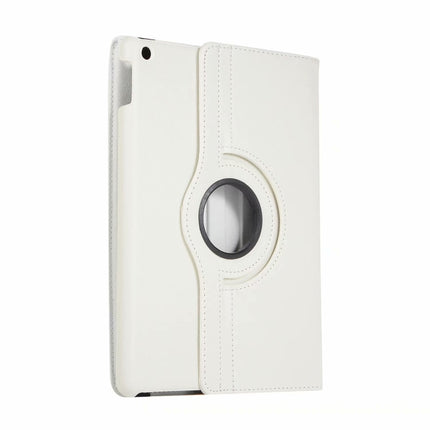For iPad 10.2 / iPad Air 2019 10.5 / iPad 10.2 2020 Litchi Texture Horizontal Flip 360 Degrees Rotation Leather Case(White)-garmade.com