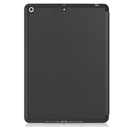 For iPad 10.2 2021 / 2020 / 2019 Custer Texture Horizontal Flip Smart TPU Leather Case with Sleep / Wake-up Function & Three-folding Holder & Pen Slot(Black)-garmade.com