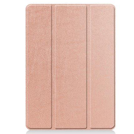 For iPad 10.2 2021 / 2020 / 2019 Custer Texture Horizontal Flip Smart TPU Leather Case with Sleep / Wake-up Function & Three-folding Holder & Pen Slot(Rose Gold)-garmade.com