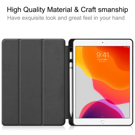 For iPad 10.2 2021 / 2020 / 2019 Custer Texture Horizontal Flip Smart TPU Leather Case with Sleep / Wake-up Function & Three-folding Holder & Pen Slot(Rose Red)-garmade.com