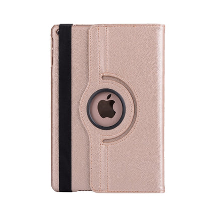 Litchi Texture Horizontal Flip 360 Degrees Rotation Leather Case for iPad Mini 2019, with Holder & Sleep / Wake-up Function (Gold)-garmade.com