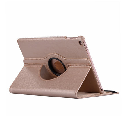 Litchi Texture Horizontal Flip 360 Degrees Rotation Leather Case for iPad Mini 2019, with Holder & Sleep / Wake-up Function (Gold)-garmade.com