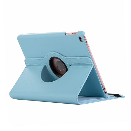 Litchi Texture Horizontal Flip 360 Degrees Rotation Leather Case for iPad Mini 2019, with Holder & Sleep / Wake-up Function (Blue)-garmade.com