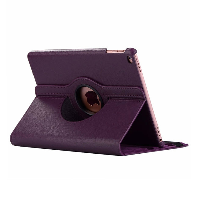 Litchi Texture Horizontal Flip 360 Degrees Rotation Leather Case for iPad Mini 2019, with Holder & Sleep / Wake-up Function (Purple)-garmade.com