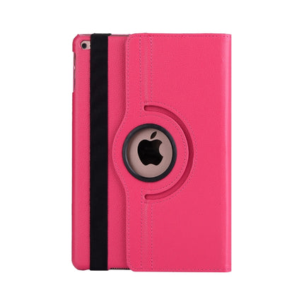 Litchi Texture Horizontal Flip 360 Degrees Rotation Leather Case for iPad Mini 2019, with Holder & Sleep / Wake-up Function (Rose Red)-garmade.com