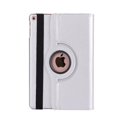 Litchi Texture Horizontal Flip 360 Degrees Rotation Leather Case for iPad Mini 2019, with Holder & Sleep / Wake-up Function (Silver)-garmade.com