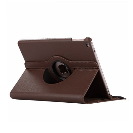 Litchi Texture Horizontal Flip 360 Degrees Rotation Leather Case for iPad Mini 2019, with Holder & Sleep / Wake-up Function (Brown)-garmade.com