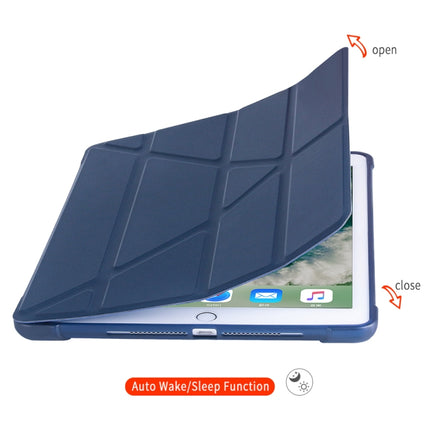 Multi-folding Shockproof TPU Protective Case for iPad 9.7 (2018) / 9.7 (2017) / air / air2, with Holder & Pen Slot(Gold)-garmade.com