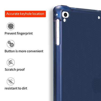 Multi-folding Shockproof TPU Protective Case for iPad 9.7 (2018) / 9.7 (2017) / air / air2, with Holder & Pen Slot(Blue)-garmade.com