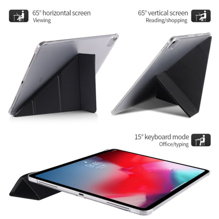 Multi-folding Shockproof PC + PU Leather Protective Case for iPad Pro 12.9 2018 / 2020, with Holder & Sleep / Wake-up Function(Rose Gold)-garmade.com