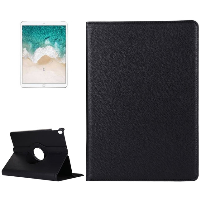 Litchi Texture 360 Degree Spin Multi-function Horizontal Flip Leather Protective Case with Holder for iPad Pro 10.5 inch / iPad Air (2019) (Black)-garmade.com