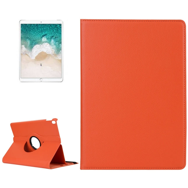 Litchi Texture 360 Degree Spin Multi-function Horizontal Flip Leather Protective Case with Holder for iPad Pro 10.5 inch / iPad Air (2019) (Orange)-garmade.com