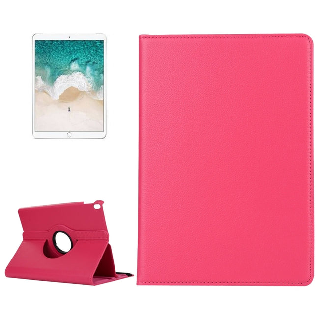 Litchi Texture 360 Degree Spin Multi-function Horizontal Flip Leather Protective Case with Holder for iPad Pro 10.5 inch / iPad Air (2019) (Magenta)-garmade.com
