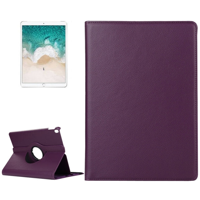 Litchi Texture 360 Degree Spin Multi-function Horizontal Flip Leather Protective Case with Holder for iPad Pro 10.5 inch / iPad Air (2019) (Purple)-garmade.com