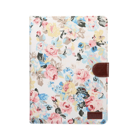 For iPad Pro 10.5 inch Flower Pattern Cloth Surface Horizontal Flip Leather Protective Case with Holder & Card Slots & Wallet & Sleep(White)-garmade.com