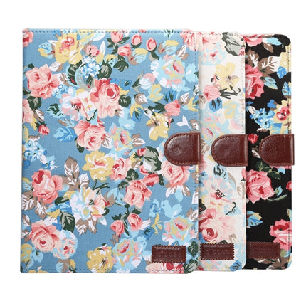 For iPad Pro 10.5 inch Flower Pattern Cloth Surface Horizontal Flip Leather Protective Case with Holder & Card Slots & Wallet & Sleep(White)-garmade.com