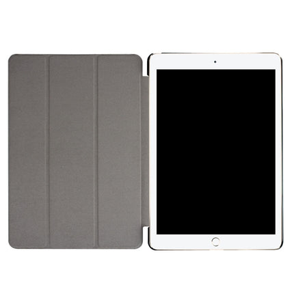 For iPad Pro 10.5 inch PU Litchi Texture 3-folding Smart Case Clear Back Cover with Holder(navy)-garmade.com