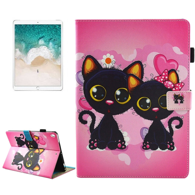 For iPad Pro 10.5 inch Two Cats patterns Horizontal Flip Leather Protective Case with Holder & Card Slots & Sleep-garmade.com