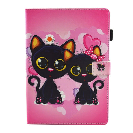 For iPad Pro 10.5 inch Two Cats patterns Horizontal Flip Leather Protective Case with Holder & Card Slots & Sleep-garmade.com