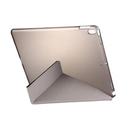 For iPad Pro 10.5 inch Silk Texture Horizontal Deformation Flip Leather Case with 4-folding Holder & Sleep / Wake-up(Black)-garmade.com