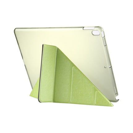 For iPad Pro 10.5 inch Silk Texture Horizontal Deformation Flip Leather Case with 4-folding Holder & Sleep / Wake-up(Green)-garmade.com