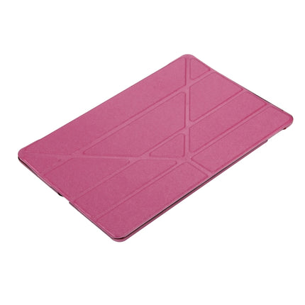 For iPad Pro 10.5 inch Silk Texture Horizontal Deformation Flip Leather Case with 4-folding Holder & Sleep / Wake-up(Magenta)-garmade.com